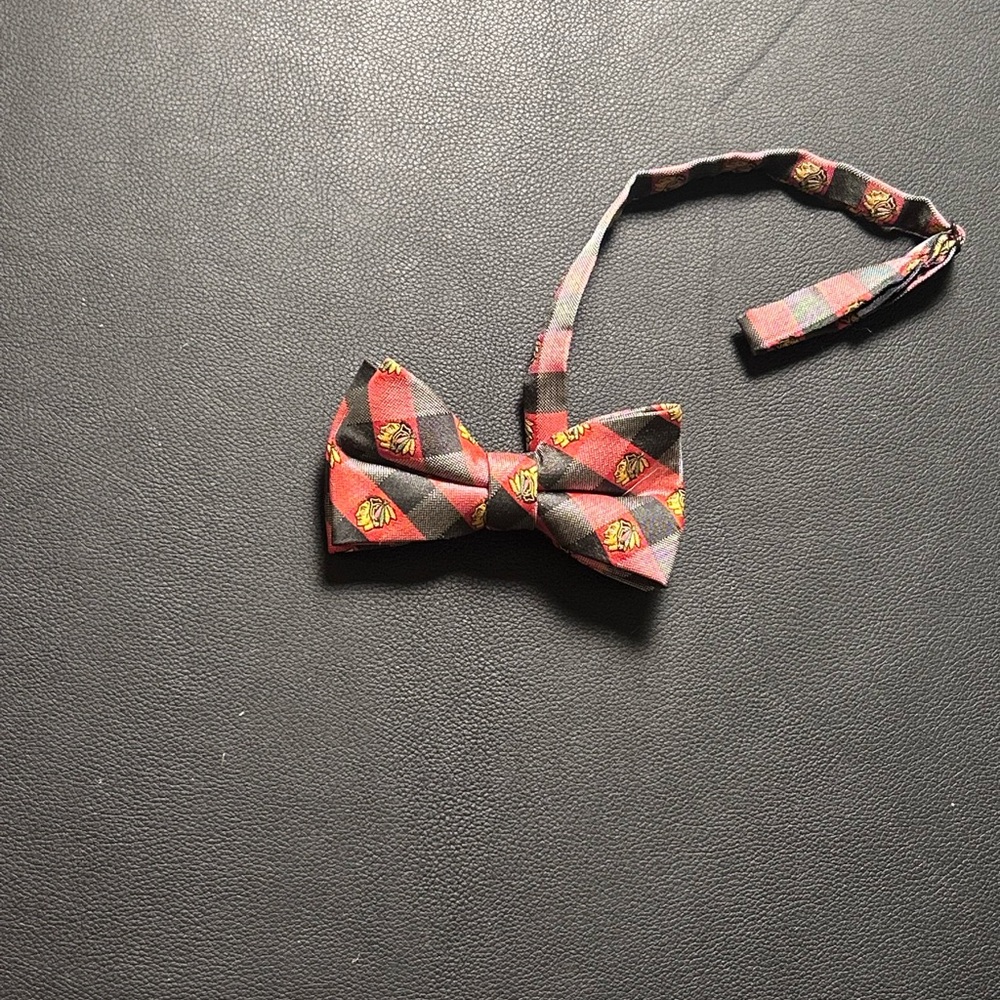 Chicago Blackhawks Red and Black Patterned Bow Tie